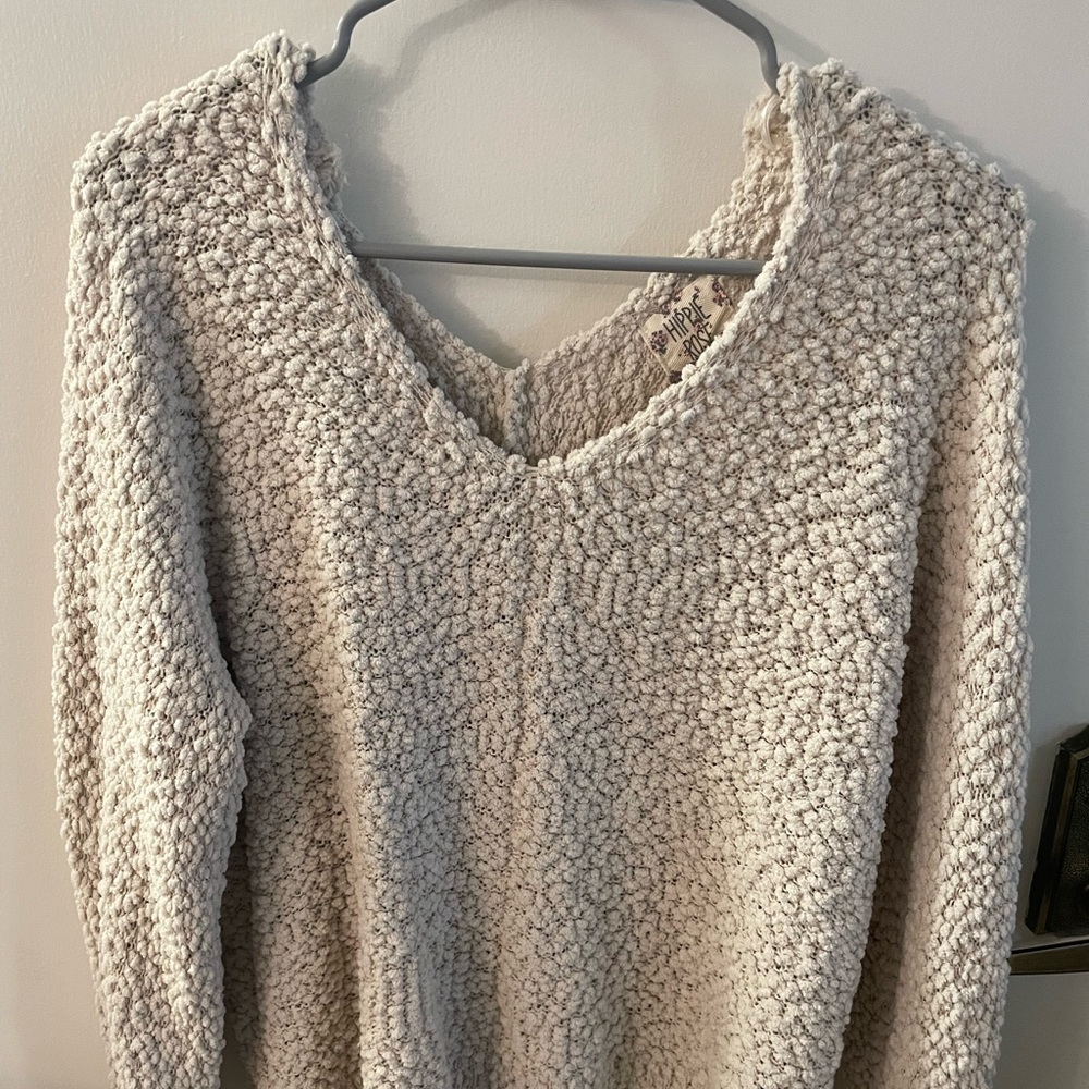 Fluffy cream sweater